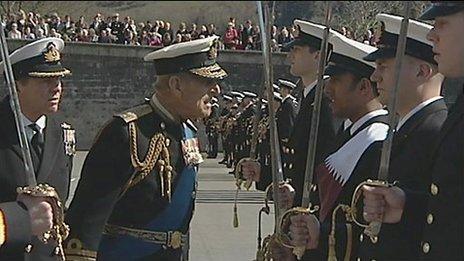 Duke of Edinburgh at Britannia Royal Naval College