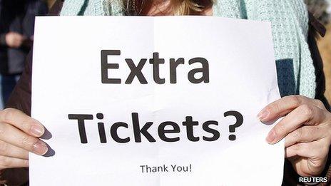 Sign asking for extra tickets