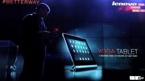 Lenovo tablet on display