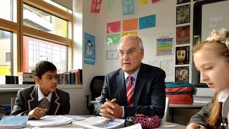 Sir Michael Wilshaw in a classroom