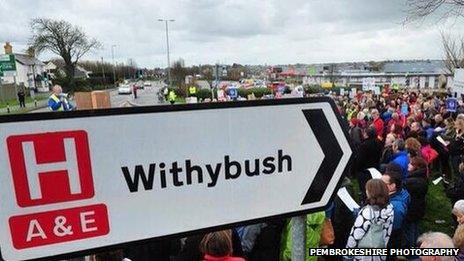 Withybush protest