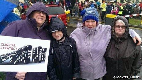 Families joined the protest