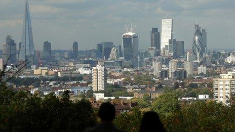 Aerial view of City of London