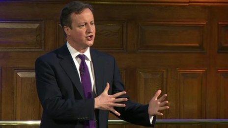 David Cameron speaking to the Federation of Small Business annual conference