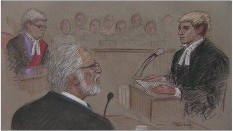 Court sketch of Dave Lee Travis (27/1/14)