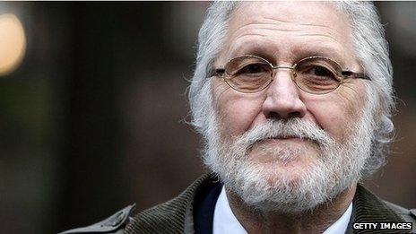 Dave Lee Travis arriving at court on Monday