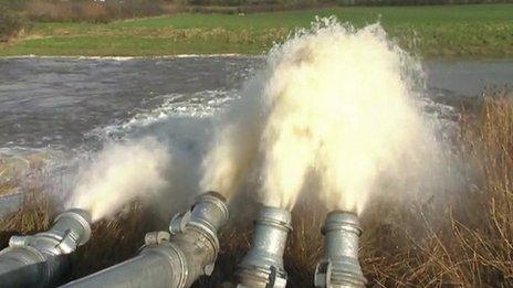 Water being pumped in Somerset