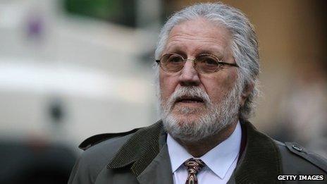 Dave Lee Travis arriving at court on Tuesday