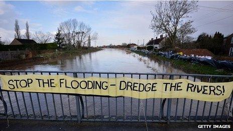 Sign in Moorland saying Dredge the Rivers