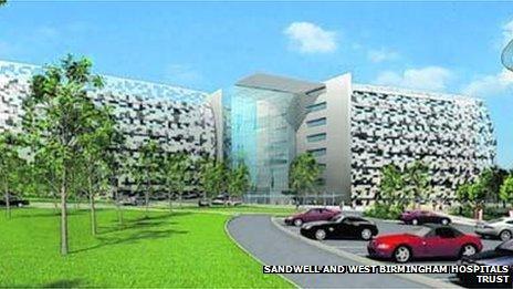 Artists impression of Midland Metropolitan Hospital