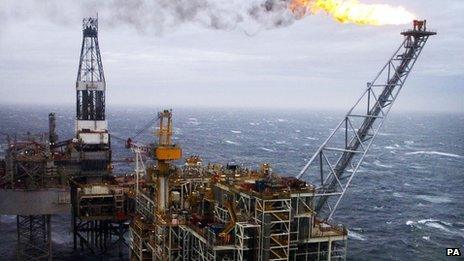 Oil rig in North Sea