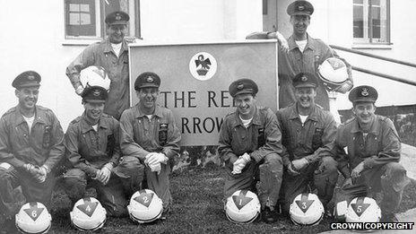 The original Red Arrows team in 1965