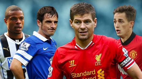 Loic Remy, Leighton Baines, Steven Gerrard, Adnan Januzaj