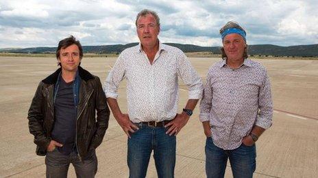 Richard Hammond, Jeremy Clarkson and James May in Top Gear