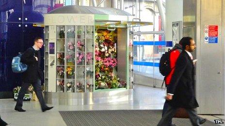 Rockflower flower vending machine