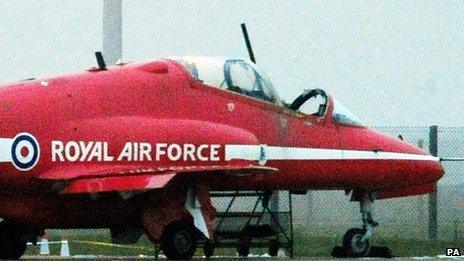 Flt Lt Sean Cunningham's Hawk after he was ejected on 8 November 2011