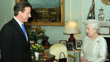 David Cameron's first audience with The Queen in 2010