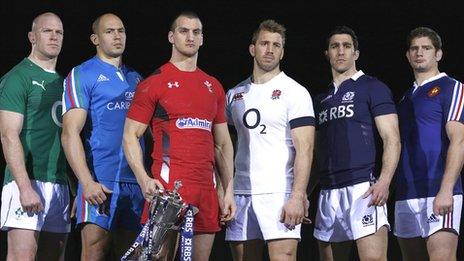 The Six Nations captains pose together at the launch of this year's Championship