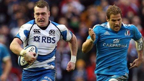 Stuart Hogg scores a spectacular 80m try against Italy in the 2013 Six Nations