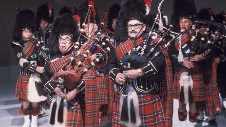 Bagpipe playing The Two Ronnies