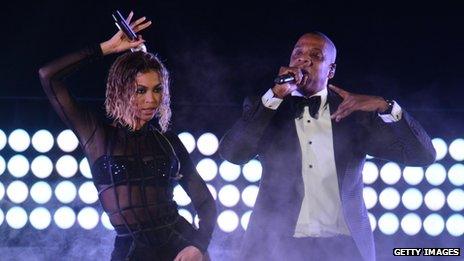 Beyonce and Jay Z performed at the Grammys