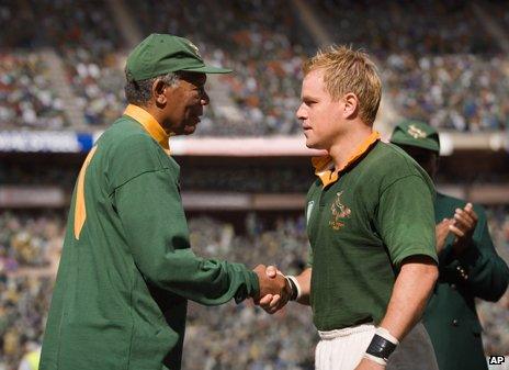 Morgan Freeman and Matt Damon in Invictus