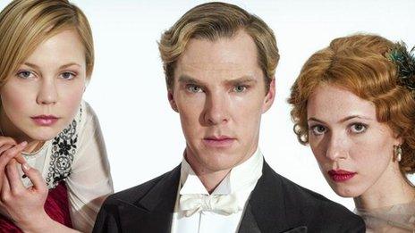 Adelaide Clemens, Benedict Cumberbatch and Rebecca Hall in Parade's End