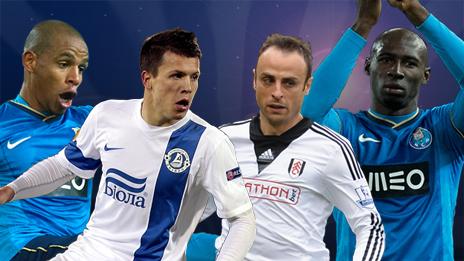 Fernando, Yevhen Konoplyanka, Dimitar Berbatov and Mangala