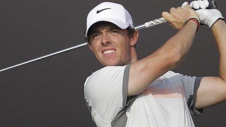 Rory McIlroy leads at the Dubai Desert Classic