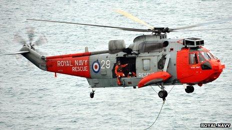 Royal Navy search and rescue helicopter