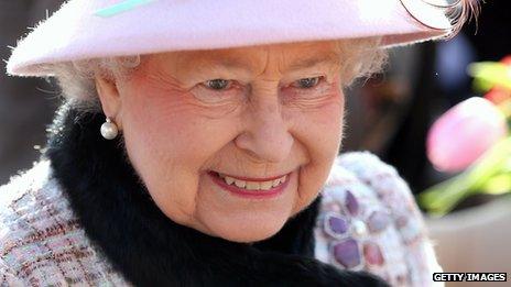 Queen Elizabeth at church at West Newton on February 2 in King's Lynn