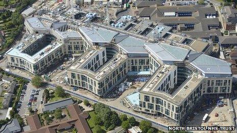 Aerial view of Southmead Hospital