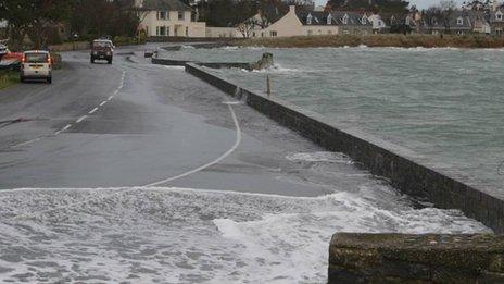 East coast road with flooding