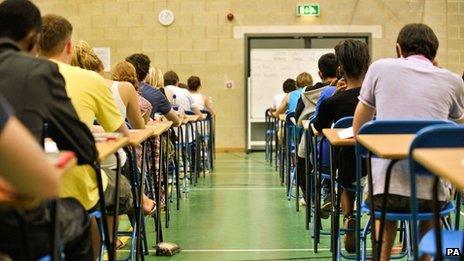 Pupils taking exams