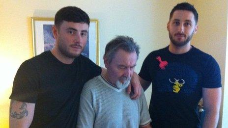 Ben and Nick Wright with their father Tom