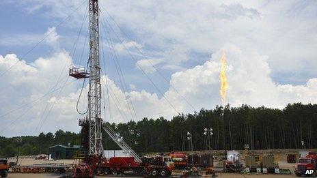 Fracking site in the US state of Michigan