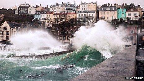 Waves crash against east coast