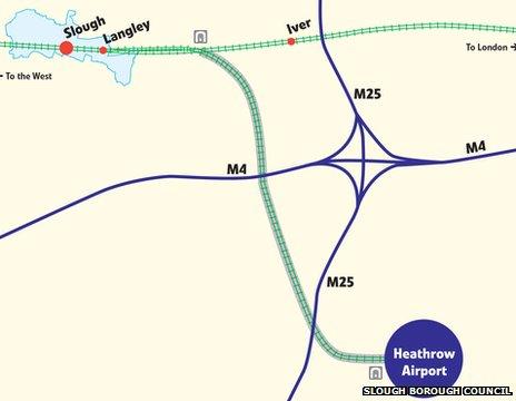 Heathrow rail link map