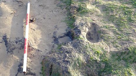 Footprints at Port Eynon