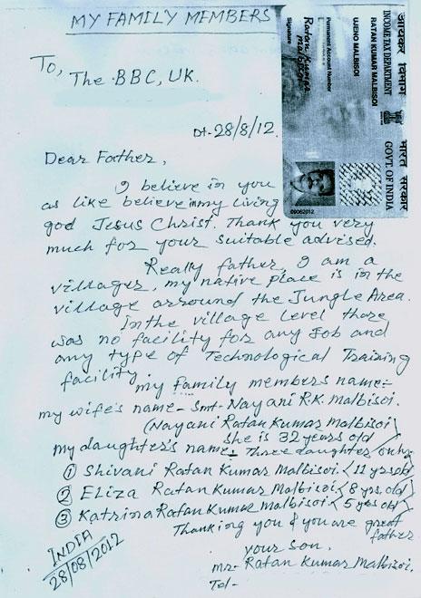 Letter Malbisoi wrote to his scammers