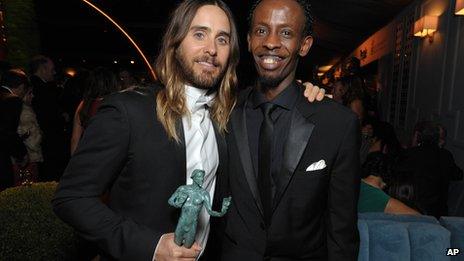 Jared Leto and Barkhad Abdi at the Screen Actors Guild awards gala