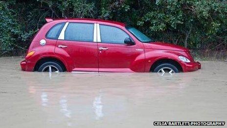 flooded Victoria Avenue in Saffron Walden