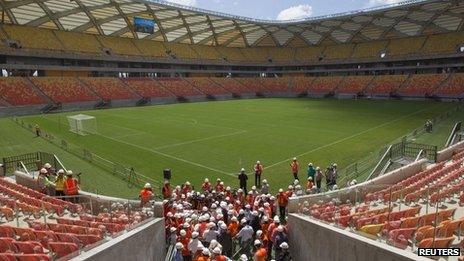 Manaus football stadium, 22 Jan 14