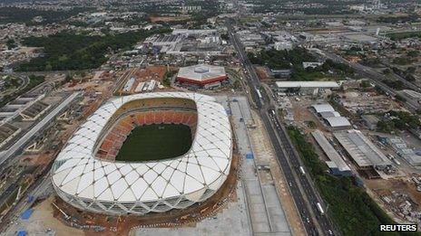 Manaus football stadium, 20 Jan 14