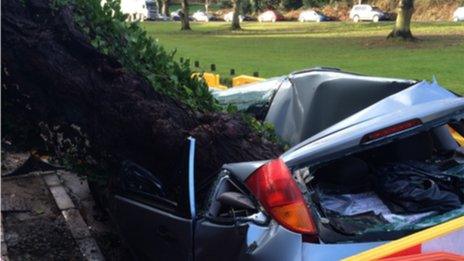 Damaged car in Tunbridge Wells