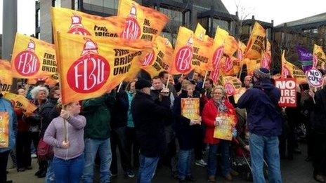 Firefighter rally in Middlesbrough