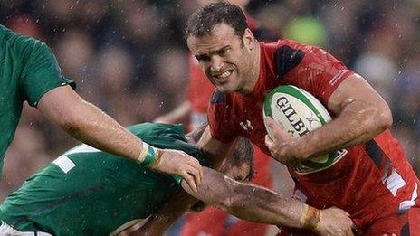 Jamie Roberts takes on Ireland