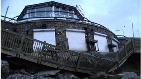 Collapsed beach on Fistral beach, Cornwall