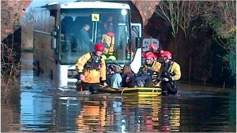 Children saved from trapped bus