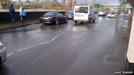 North Parade Worcester flooded